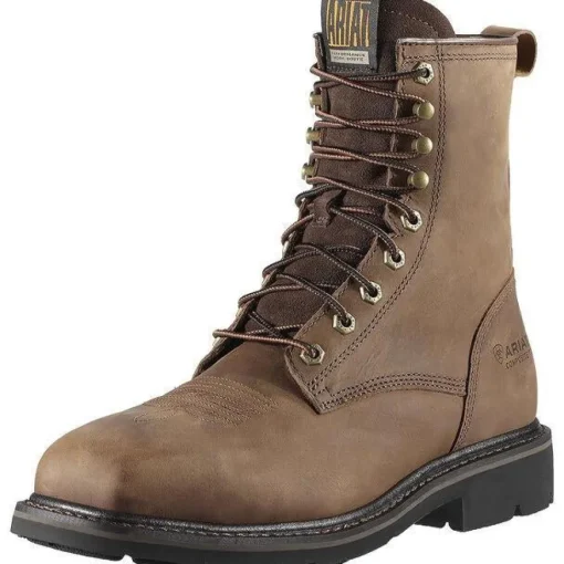 Ariat Men's Cascade 8" Wide Steel Toe Western Work Boot- Brown - 10011917