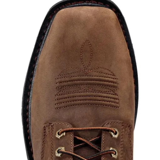 Ariat Men's Cascade 8" Wide Square Soft Toe Western Work Boot- Brown- 10011916