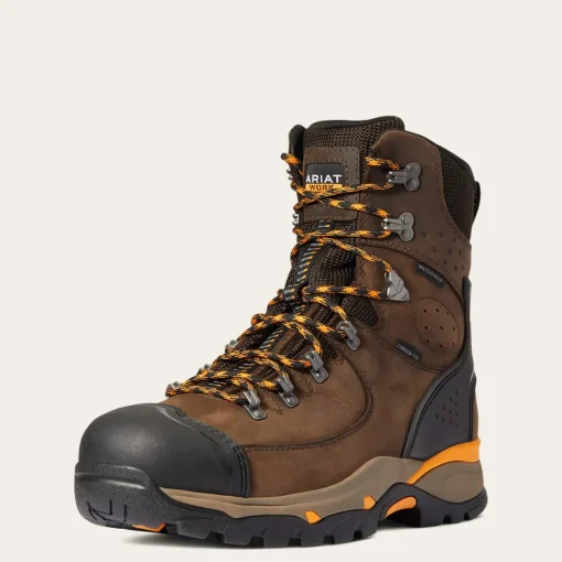 Ariat Men's Endeavor 8" Carbon Toe WP Work Boot - Chocolate Brown - 10038373