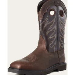 Ariat Men's Groundwork Soft Toe Western Work Boot -Brown- 10034718