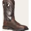 Ariat Men's Groundwork Wide Toe ST Western Work Boot -Brown- 10034717