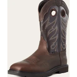 Ariat Men's Groundwork Wide Toe ST Western Work Boot -Brown- 10034717