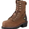 Ariat Men's Powerline 8" Soft Toe WP Logger Work Boot - Brown - 10018563
