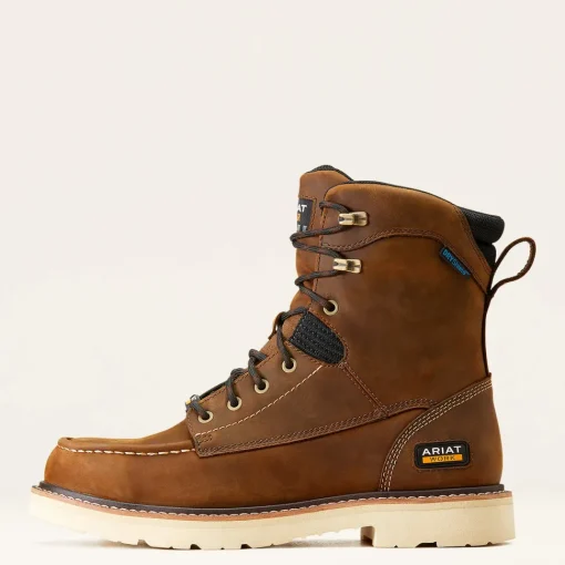 Ariat Men's Rebar Lift 8" Soft Toe WP Work Boot - Brown - 10047029
