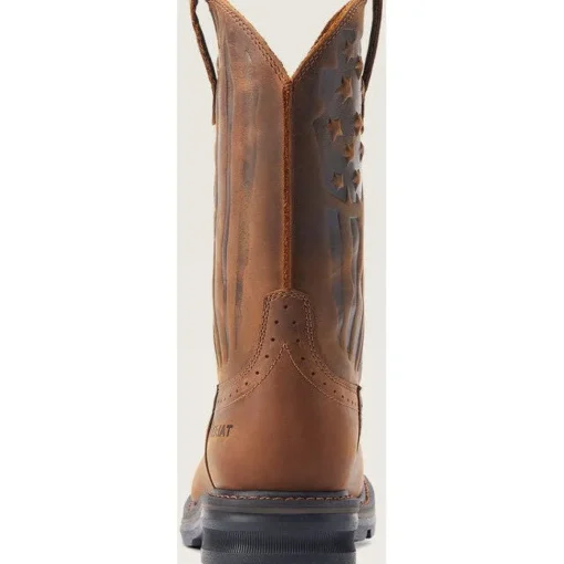 Ariat Men's Sierra Shock Shield Patriot Western Work Boot - Brown - 10044505