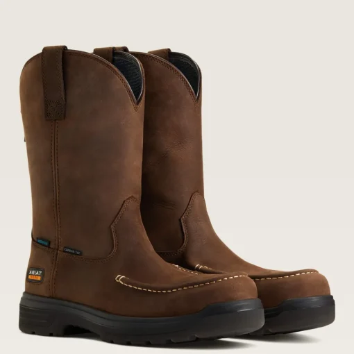 Ariat Men's Turbo Moc Toe Carbon Toe WP Work Boot - Mocha - 10040396