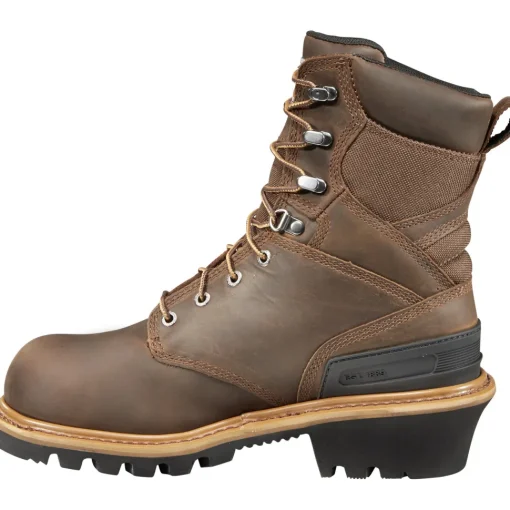 Carhartt Men's 8" Comp Toe WP Logger Work Boots - Brown - CML8360