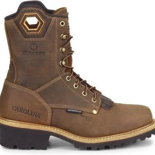 Carolina Men's Coppice 8" Composite Toe WP Logger Work Boot - Brown - CA9855