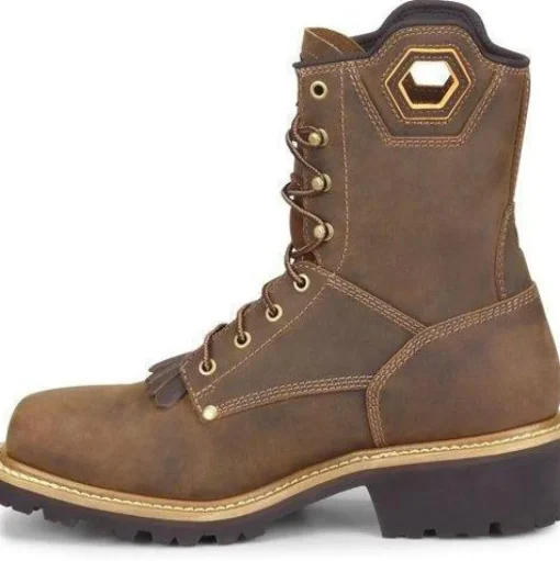 Carolina Men's Coppice 8" Composite Toe WP Logger Work Boot - Brown - CA9855