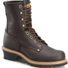 Carolina Men's Elm Logger 8" Soft Toe Slip Resist Work Boot -Brown- 821