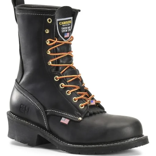 Carolina Men's Maple 9" Domestic ST Logger Slip Resist Work Boot -Black- 1922