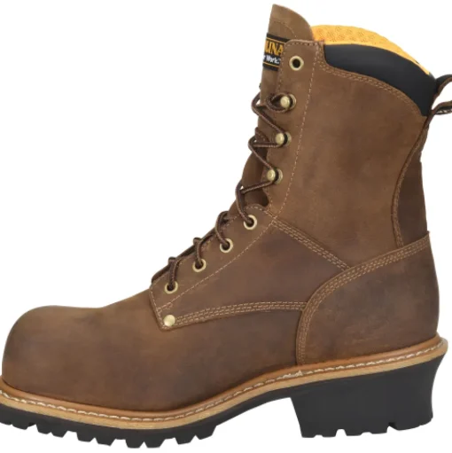 Carolina Men’s Poplar 8” WP Comp Toe Logger Work Boot Brown - CA9852