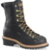 Carolina Men's Spruce 8" WP Lace-to-Toe Logger Work Boot Black CA8825