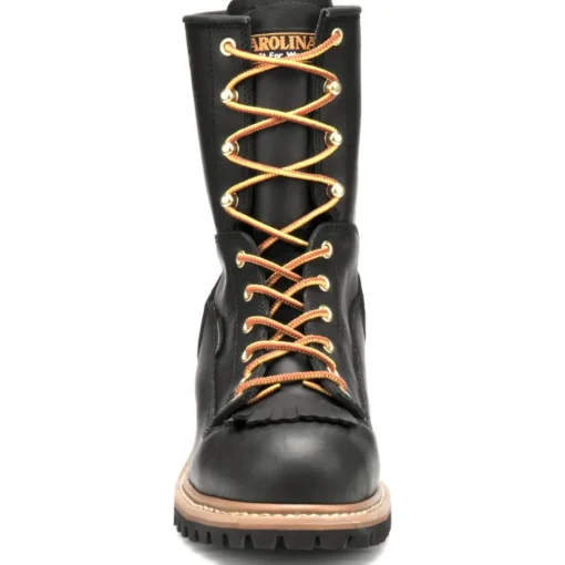 Carolina Men's Spruce 8" WP Lace-to-Toe Logger Work Boot Black CA8825