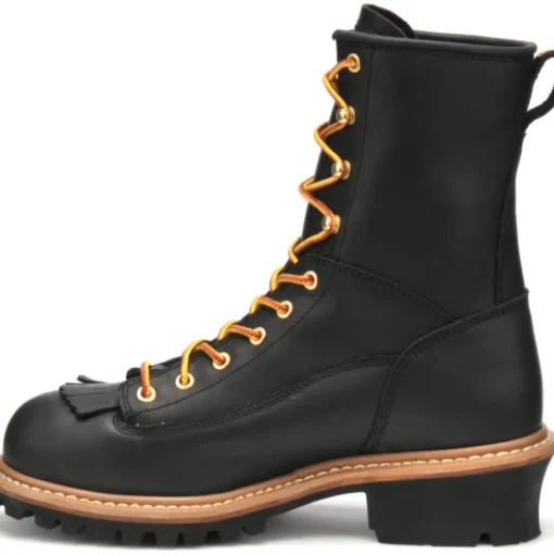 Carolina Men's Spruce 8" WP Lace-to-Toe Logger Work Boot Black CA8825