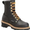 Carolina Women's Elm 8” WP Steel Toe Logger Work Boot - Black - CA1420