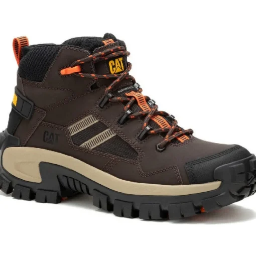 Cat Men's Invader Mid Vent CT Slip Resist Work Boot -Coffee- P91663