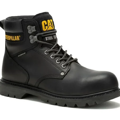 Cat Men's Second Shift Steel Toe WP Slip Resist Work Boot -Black- P91658