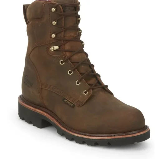 Chippewa Men's Super Dna 8" WP Lace Up Work Boot - Brown - 59416
