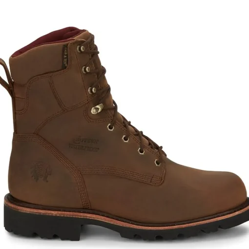 Chippewa Men's Super Dna 8" WP Lace Up Work Boot - Brown - 59416