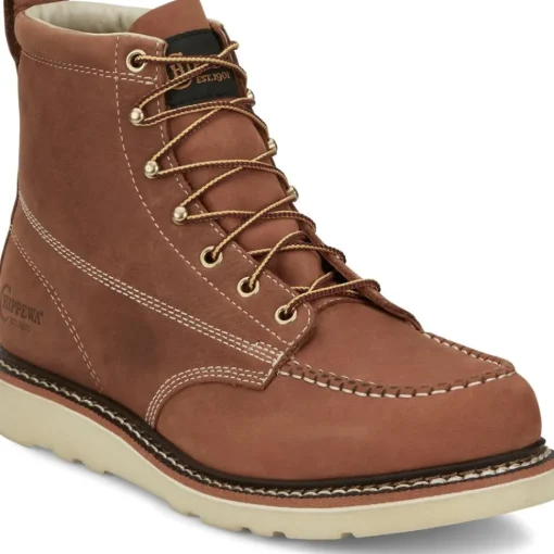 Chippewa Men's Edge Walker 6" Moc Toe Lace Up Work Boot -Tan- ED5312