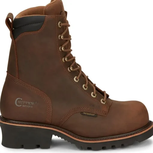 Chippewa Men's Valdor 8" Comp Toe WP Logger Work Boot - Tan - 73236