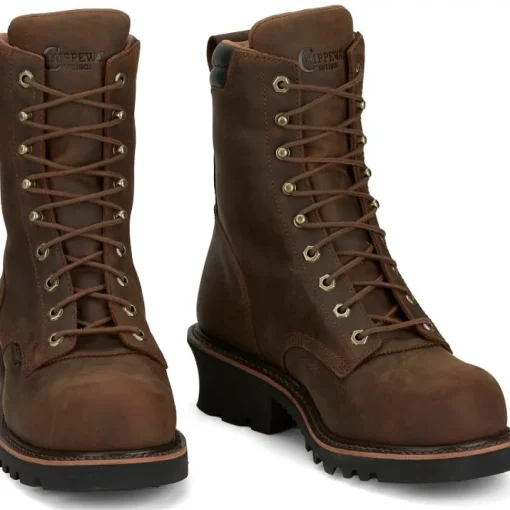 Chippewa Men's Valdor 8" Comp Toe WP Logger Work Boot - Tan - 73236