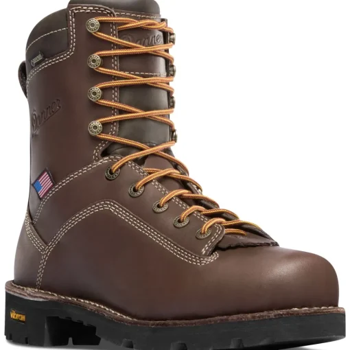 Danner Men's Quarry USA Made 8" Alloy Toe WP Work Boot - Brown - 17307
