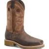 Double H Men's Abner 12" Comp Toe WP Western Work Boot- Brown - DH5353