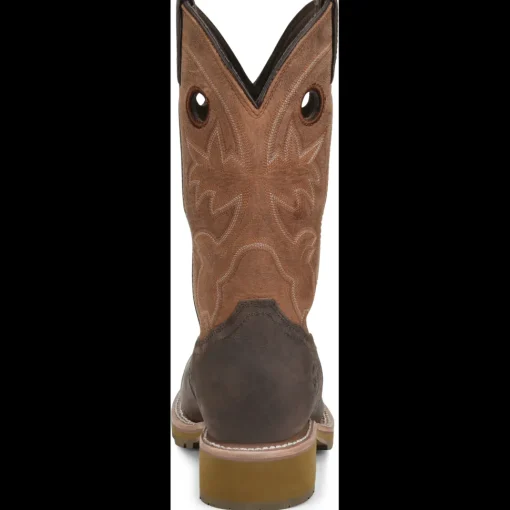 Double H Men's Abner 12" Comp Toe WP Western Work Boot- Brown - DH5353