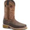 Double H Men's Abner 12" Sqr Toe WP Western Work Boot - Brown - DH4353