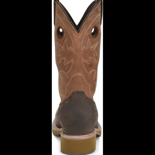 Double H Men's Abner 12" Sqr Toe WP Western Work Boot - Brown - DH4353