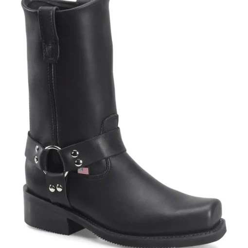 Double H Men's Barry 10" Square Toe USA Made Harness Boot- Black- 4008