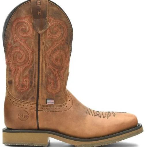 Double H Men's Bertram 11" Steel Toe Slip Resist Work Boot -Brown- DH4560