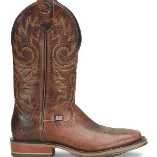Double H Men's Brantley 12" Square Toe Roper Western Style Boot -Brown- DH4662