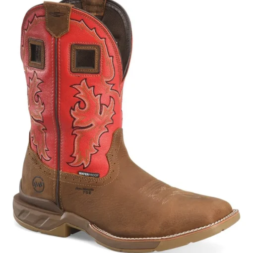 Double H Men's Henly 11" Comp Toe WP Western Work Boot- Brown - DH5358