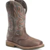 Double H Men's Ironhide 12" Square Toe WP Western Boot -Brown- DH6142