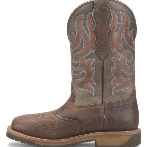 Double H Men's Ironhide 12" Square Toe WP Western Boot -Brown- DH6142