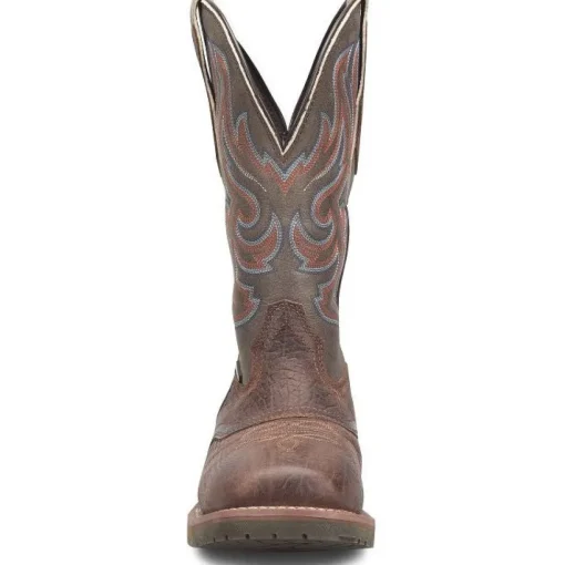 Double H Men's Ironhide 12" Square Toe WP Western Boot -Brown- DH6142