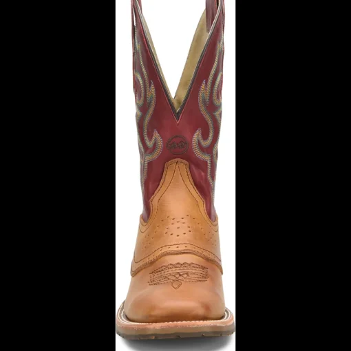 Double H Men's Odie 11" Wide ST Slip Resist Roper Western Work Boot - Red - DH8556