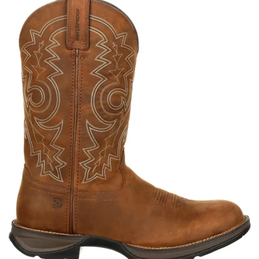 Durango Men's Rebel 12" Round Toe WP Western Boot - Brown - DDB0163