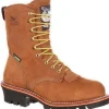 Georgia Men's 8" Stl Toe WP Insulated Logger Work Boot - Brown - G9382