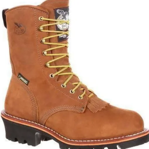Georgia Men's 8" Stl Toe WP Insulated Logger Work Boot - Brown - G9382