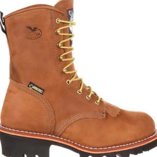 Georgia Men's 8" Stl Toe WP Insulated Logger Work Boot - Brown - G9382