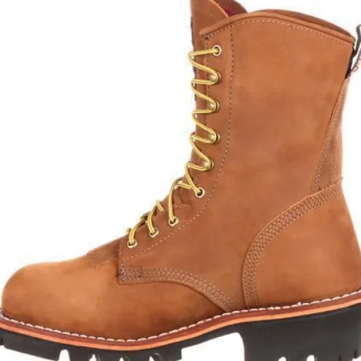 Georgia Men's 8" Stl Toe WP Insulated Logger Work Boot - Brown - G9382