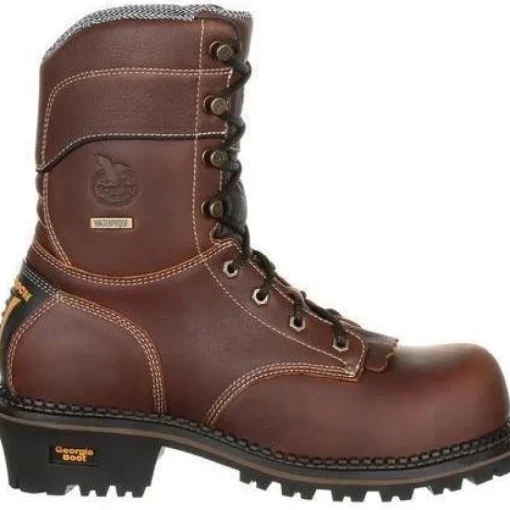 Georgia Men's AMP LT Logger Comp Toe WP Work Boot - Brown - GB00236