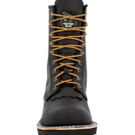 Georgia Men's Forestry 8" Soft Toe Logger Work Boot- Black- GB00648