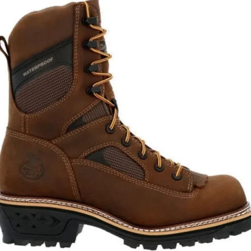 Georgia Men's Ltx Logger 9" Comp Toe WP Work Boot -Brown- GB00617