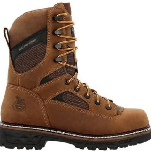 Georgia Men's LTX Logger 9" Soft Toe WP Work Boot- Brown- GB00668