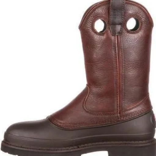 Georgia Men's Muddog Steel Toe Wellington WP Work Boot - Brown - G5655